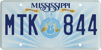 MS license plate MTK844