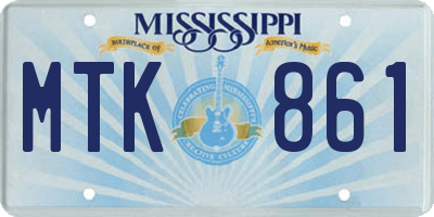 MS license plate MTK861
