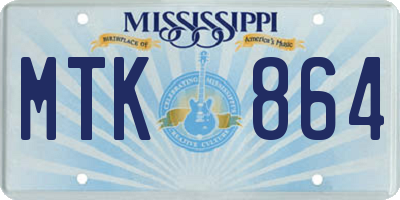 MS license plate MTK864