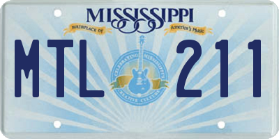 MS license plate MTL211
