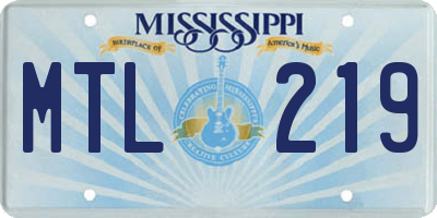 MS license plate MTL219