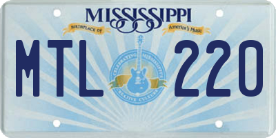 MS license plate MTL220