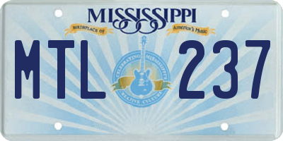 MS license plate MTL237