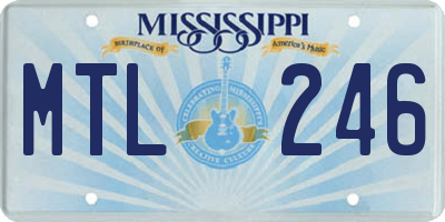 MS license plate MTL246