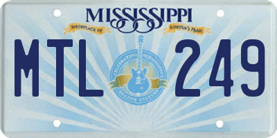 MS license plate MTL249