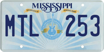 MS license plate MTL253