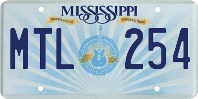 MS license plate MTL254
