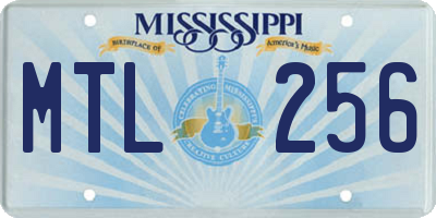 MS license plate MTL256