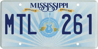 MS license plate MTL261