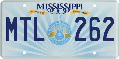 MS license plate MTL262