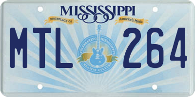 MS license plate MTL264