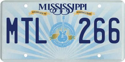 MS license plate MTL266