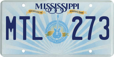 MS license plate MTL273