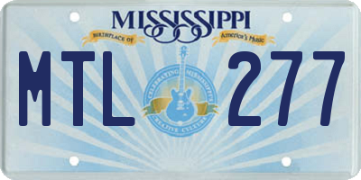 MS license plate MTL277