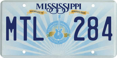 MS license plate MTL284