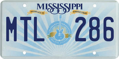 MS license plate MTL286