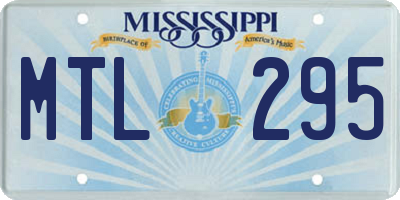 MS license plate MTL295