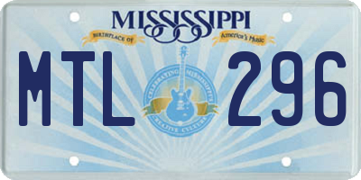 MS license plate MTL296