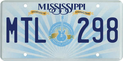MS license plate MTL298