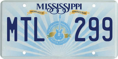 MS license plate MTL299