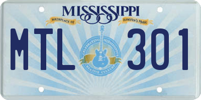 MS license plate MTL301