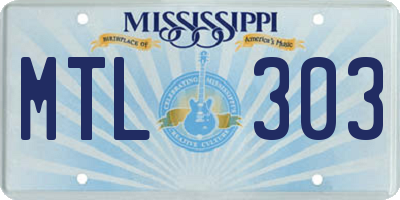 MS license plate MTL303