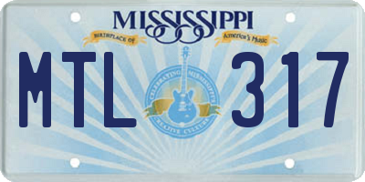 MS license plate MTL317