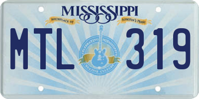 MS license plate MTL319