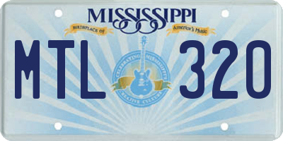 MS license plate MTL320