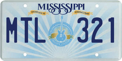 MS license plate MTL321