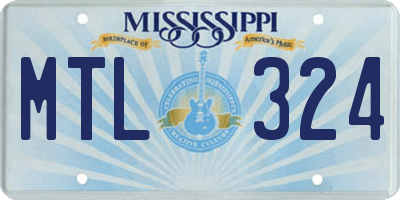 MS license plate MTL324