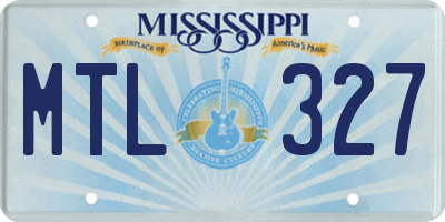 MS license plate MTL327