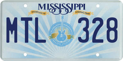 MS license plate MTL328