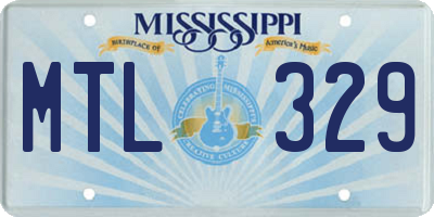 MS license plate MTL329