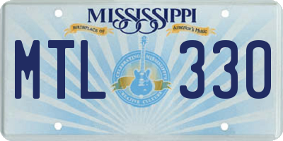 MS license plate MTL330