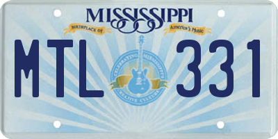 MS license plate MTL331