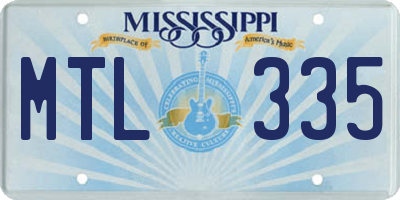 MS license plate MTL335