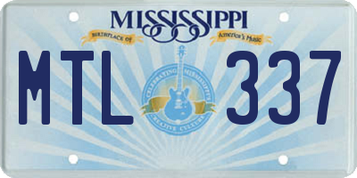 MS license plate MTL337