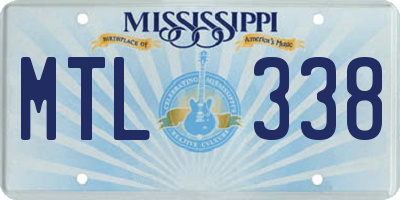 MS license plate MTL338