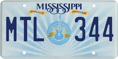 MS license plate MTL344