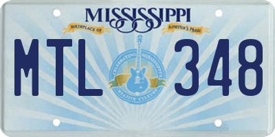 MS license plate MTL348