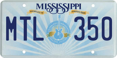 MS license plate MTL350