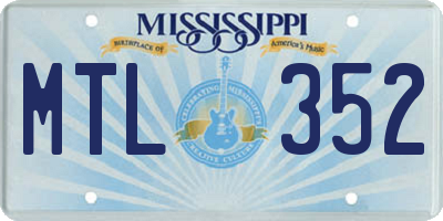 MS license plate MTL352