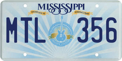 MS license plate MTL356