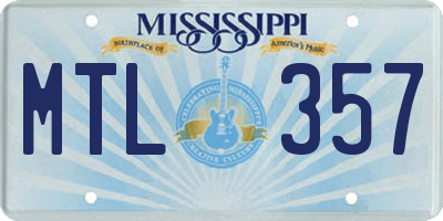 MS license plate MTL357