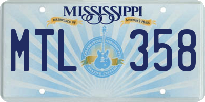 MS license plate MTL358