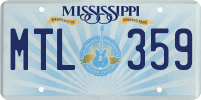 MS license plate MTL359