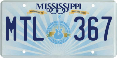 MS license plate MTL367