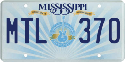 MS license plate MTL370