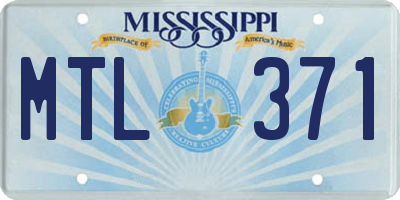 MS license plate MTL371